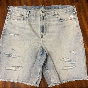 Old Navy Light Blue Denim Shorts size 44 slim built in flex NWT